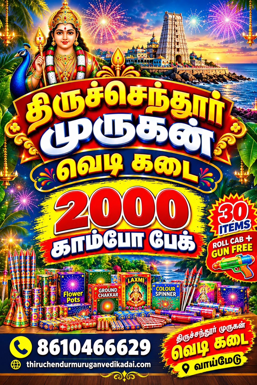 COMBO PACK 30 ITEMS crackers — Tiruchendur Murugan Vedi Kadai